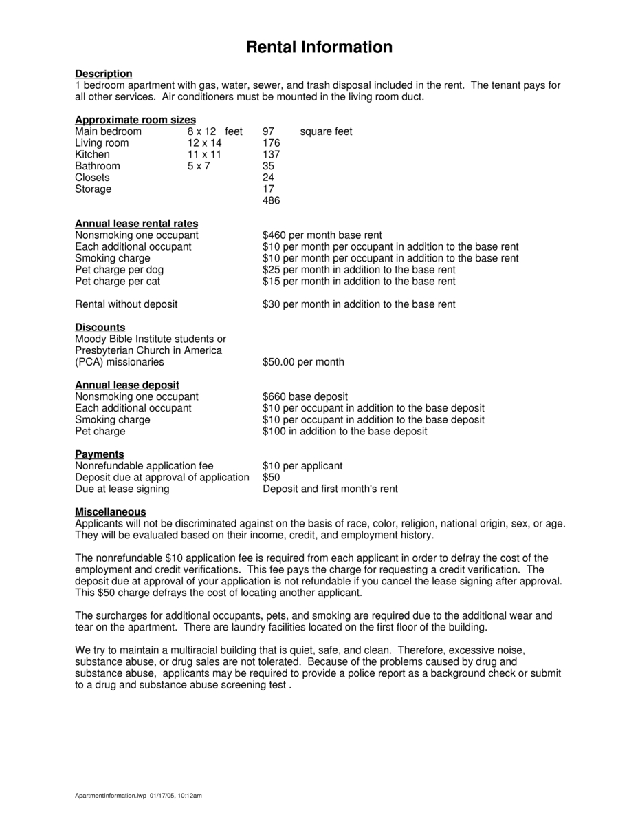 Apartment Information