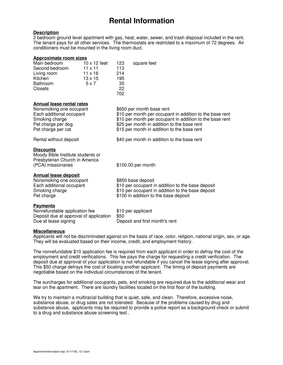 Apartment Information