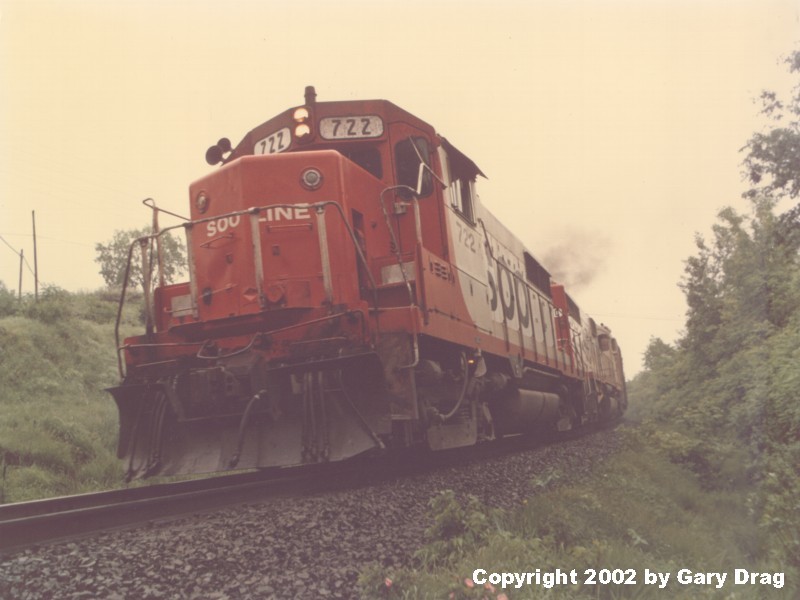 Soo Line GP35 722 in 1974